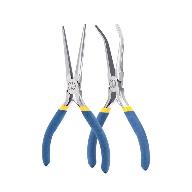 VISEMAN 6" Mini Needle Nose Pliers with Comfort Grip Handles, 2PCS Long Nose Pliers Set for Handmade Craft - Image 1
